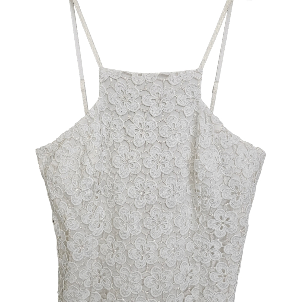 Lilly Pulitzer Katie Cut Out Daisy Resort Irradecent White Floral Lace Dress - Picture 6 of 16